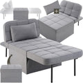 Poltrona con struttura in acciaio grigio