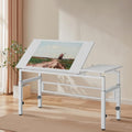 Tavolo Tavolo da disegno bianco - altezza regolabile 77-100 cm e inclinabile 0-60