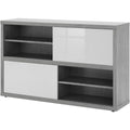Libreria con cassetti bianco