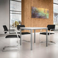 Tavolo Tavolo professionale per riunioni 80 x 80 cm NOVA U bianco telaio argento 4
